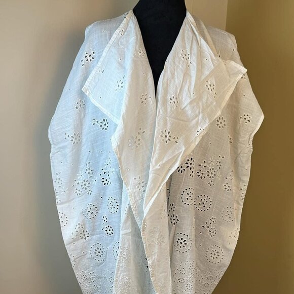 J. Crew Other - J.Crew 100% Cotton Sz M/L Eyelet‎ Lace Cover Up Versatile Boho Cottage to Rodeo